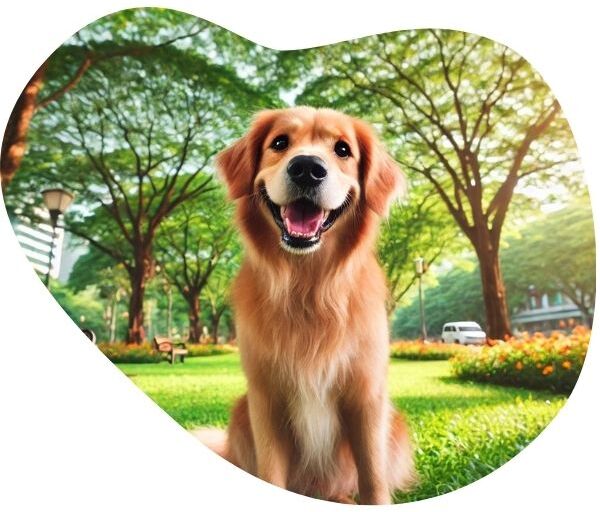 Image of a happy dog ​​in the park